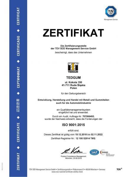 ISO 9001:2015 zerifikat